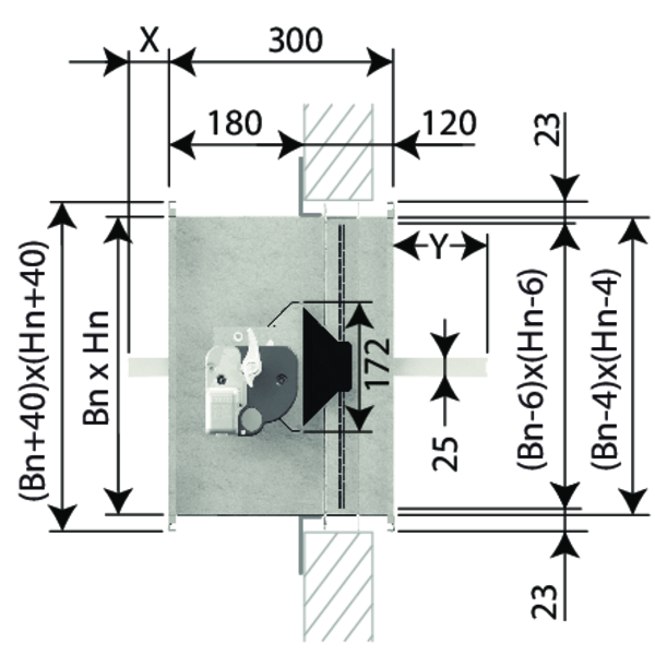 Optimierte rechteckige Brandschutzklappe bis zu 120 Minuten